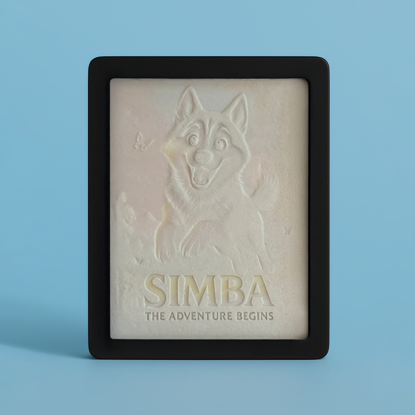 Disney-Style GlowBox™ – 3D Printed Frame with Personalized Movie Poster of Your Pet