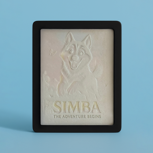 Disney-Style GlowBox™ – 3D Printed Frame with Personalized Movie Poster of Your Pet