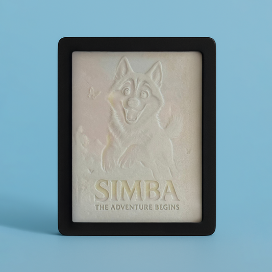 Disney-Style GlowBox™ – 3D Printed Frame with Personalized Movie Poster of Your Pet